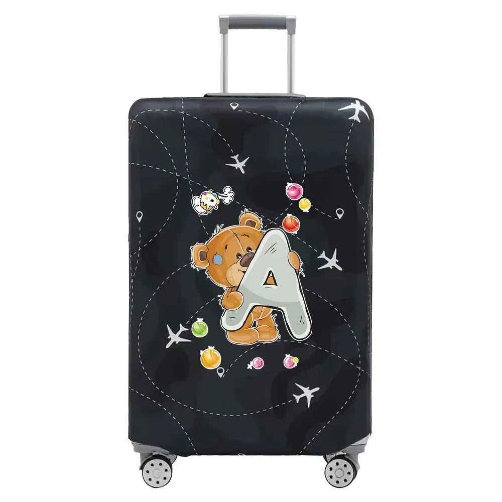 Travel Suitcase Set Is Suitable for 18-32 Inch Stretch Fabric Covers Travel Accessories Luggage Protection Covers Bear Printing