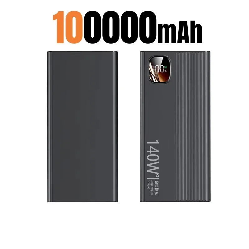 Lenovo 140W 500000mAh Power Bank Super Fast Charging Large Capacity Intelligent Digital Display Power Bank For IPhone For Xiaomi