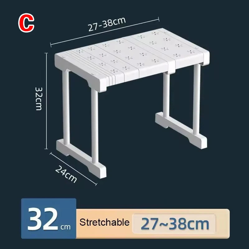 Closet Shelf Wardrobe Organizer Stackable Shelves Clother Storage Rack Telescopic Punch-Free Adjustable Wardrobe Divider Board