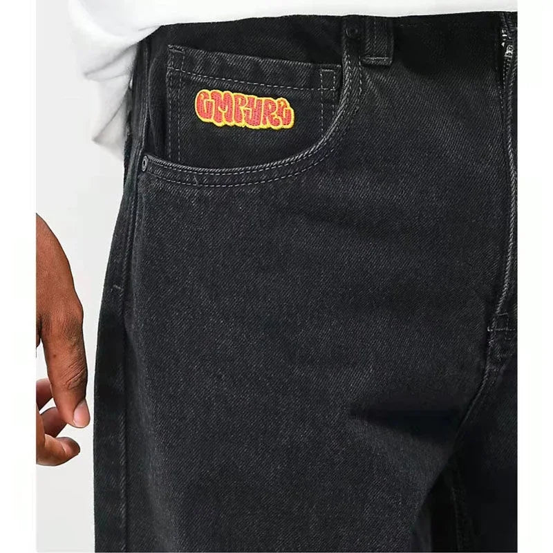 2023 jeans Y2K oversized letter printed denim trousers for men and women street retro loose gothic wide leg straight pants