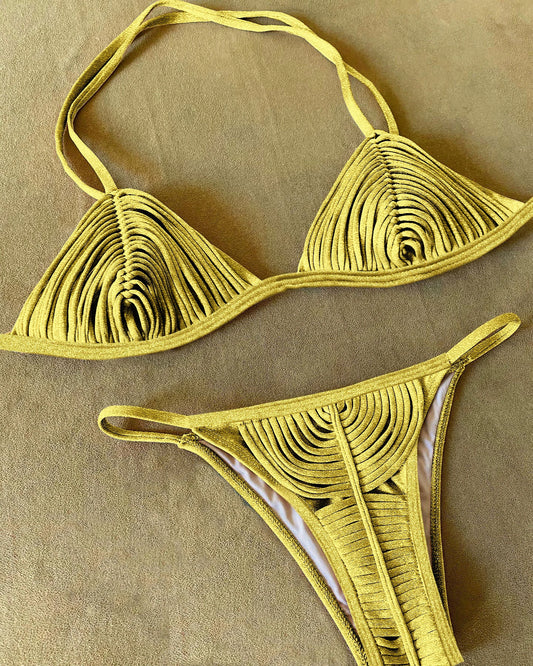 SEAURAL 2025 New Braided Rope Bandage Stripes Brazilian Bikini Swimwear Women's Swimsuit Two Piece Set Female Sexy Beachwear