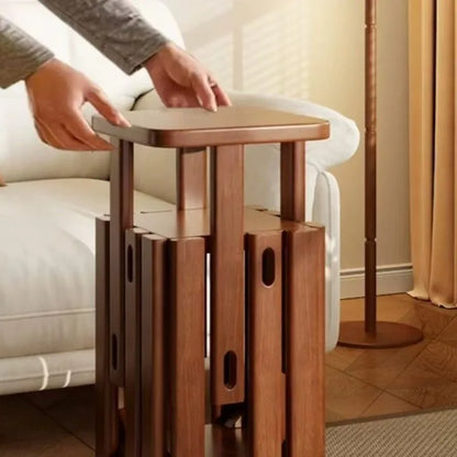 Stackable Stool Wooden Stools Luxury Modern Aesthetic Mobile Dining Rooms Stools Decorative Multifunctional Stool with Wheels