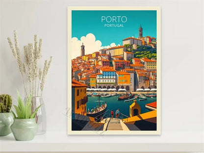 Porto Paris Nordic Retro Holiday Travel City Art Home Wall Decor Pictures Room Living Canvas Painting Print Tourism Posters Gift