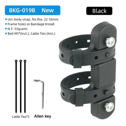 Bicycle Water Bottle Holder Adaptor 5 Colors Silicone Bottle Cage Strap Seatpost Fork Frame Multi Location Mounting Bike Parts