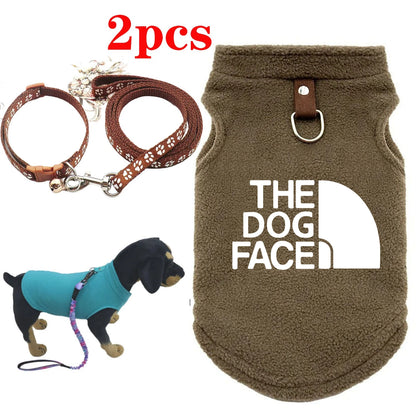 2pcs Pet Leash with Clothing Winter Warm Dog Sweater for Small Dogs Dog Clothes Puppy Coat Jacket Teddy Clothes Dog Supplies