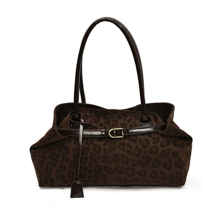 Newly Leopard PU Leather Shoulder Bags for Women Luxury Designer Brand Trend Tote Bag Females Short Handle Handbags and Purses