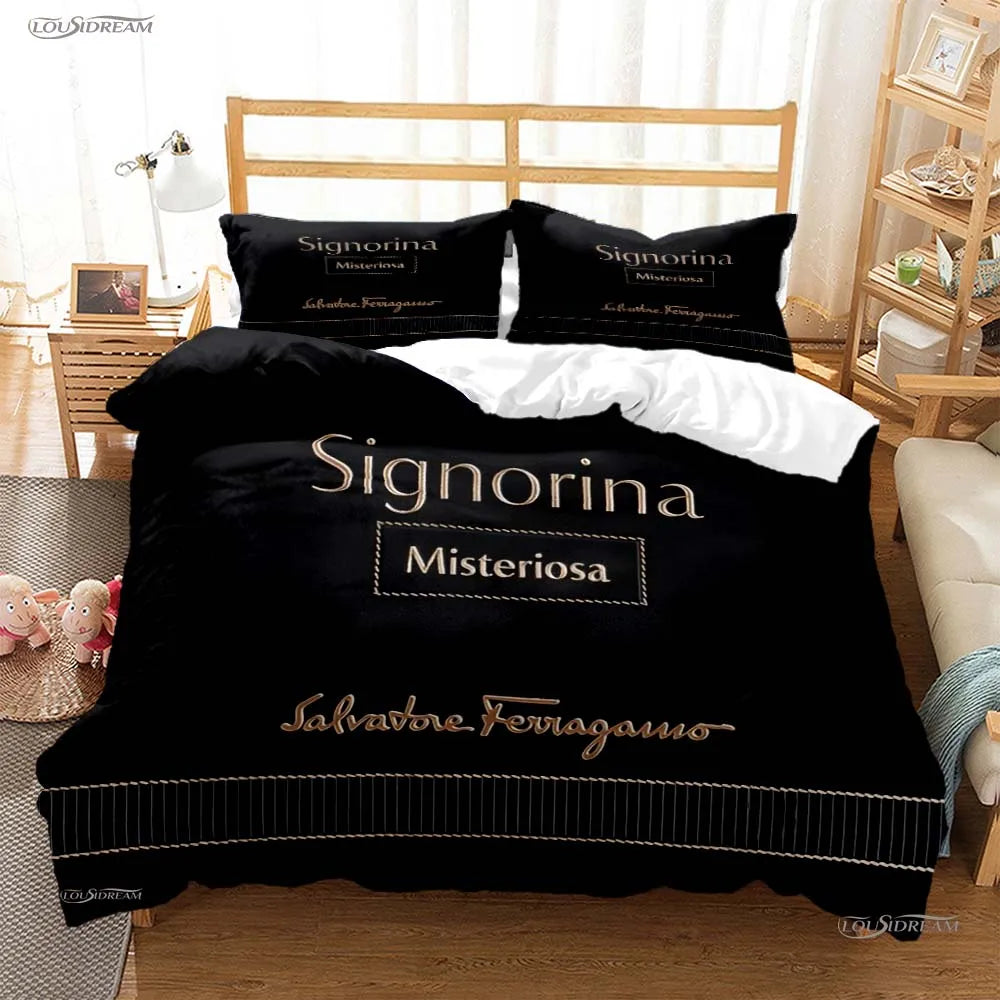 Fshion Luxury Brand Casal All Season Duvet Cover Comforter Bedding Set Soft Quilt Cover and Pillowcases Single/Double/Queen/King