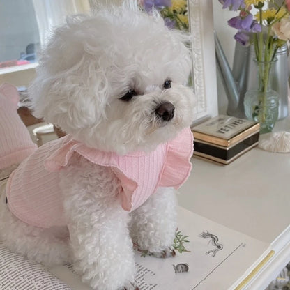 Cute Bow Dog Vest 2025 Dog Clothes Puppy Pullover Summer Pet Clothes Breathable Two-Legged Clothes Solid Color Cat Pet Products