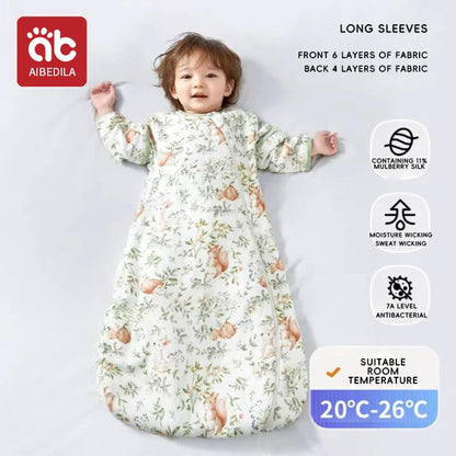 AIBEDILA ﻿Baby Sleeping Bag Childen Summer Silk bamboo Cotton Babe Sleepsack 1-3Years Infant Breathable Growth Blanket Sleepwear