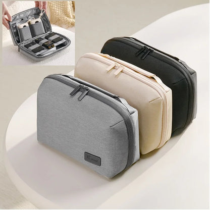 Compact Cable Organizer Bag - Zippered Tech Pouch for Chargers, Cables, Earphones - Durable Travel Storage Bag Accessory