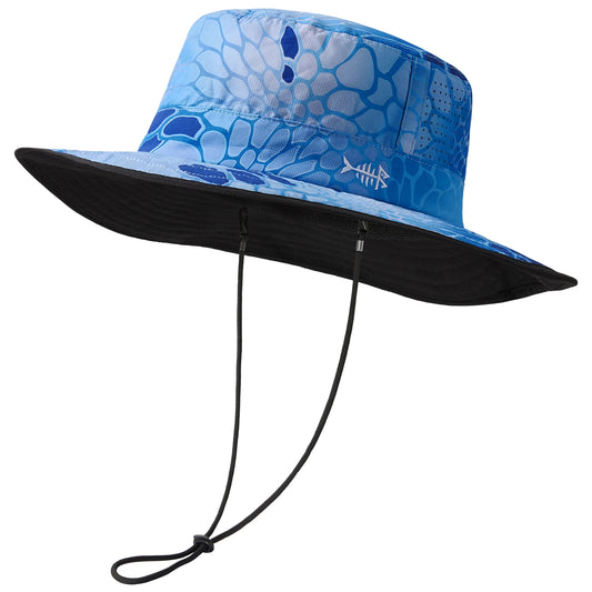 BASSDASH UPF 50+ Water-Resistant Fishing Bucket Hat with Laser Perforated Mesh Adjustable for Men Women Outdoor Hiking