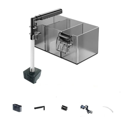 Wall Mounted Fish Tank Filter Box Silent Operation Detachable Waterfall Filter 3-in-1 Drip Flow Top Mounted Filter