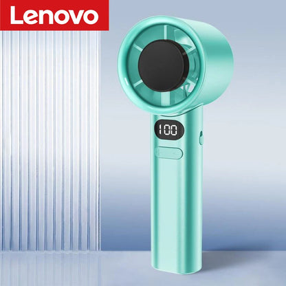 Lenovo 5000mah Handheld Mini Fan Electric Hand Fans Ice Compress High-Speed Cooling USB Rechargeable Portable LED Display Fan