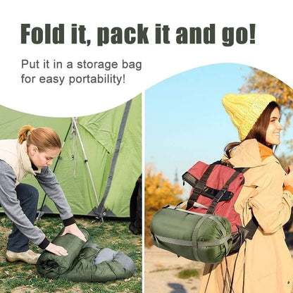 Portable Camping Sleeping Bag Ultralight 0.75kg Envelope Waterproof 170T Polyester Hollow Cotton Warm Outdoor Hiking Backpacking