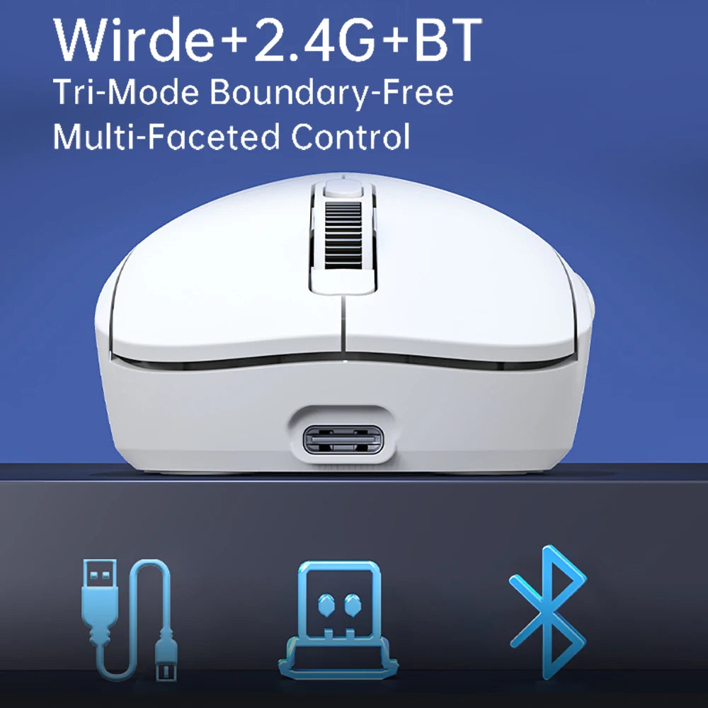 KEBIDUMEI Tri-Mode Bluetooth Mouse 800-8000 DPI Gaming Mouse 2.4G Wireless Mouse Wired Mouse Rechargeable Silent Mice for Laptop