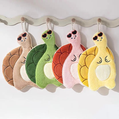 1 Pack Of Cute Turtle-shaped Hand Towels, Microfiber Fingertip Towels, Super Absorbent Towels, Suitable For Daily Household Use