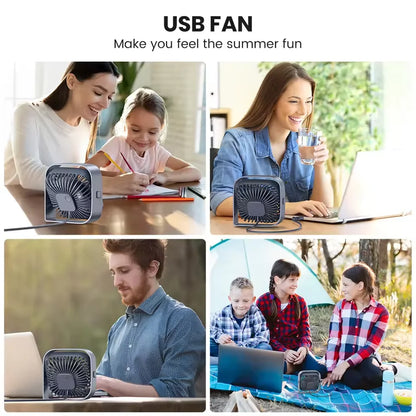 Portable desktop fan, USB powered mini desktop fan, capable of 360 ° rotation, suitable for offices, bedrooms, and study rooms