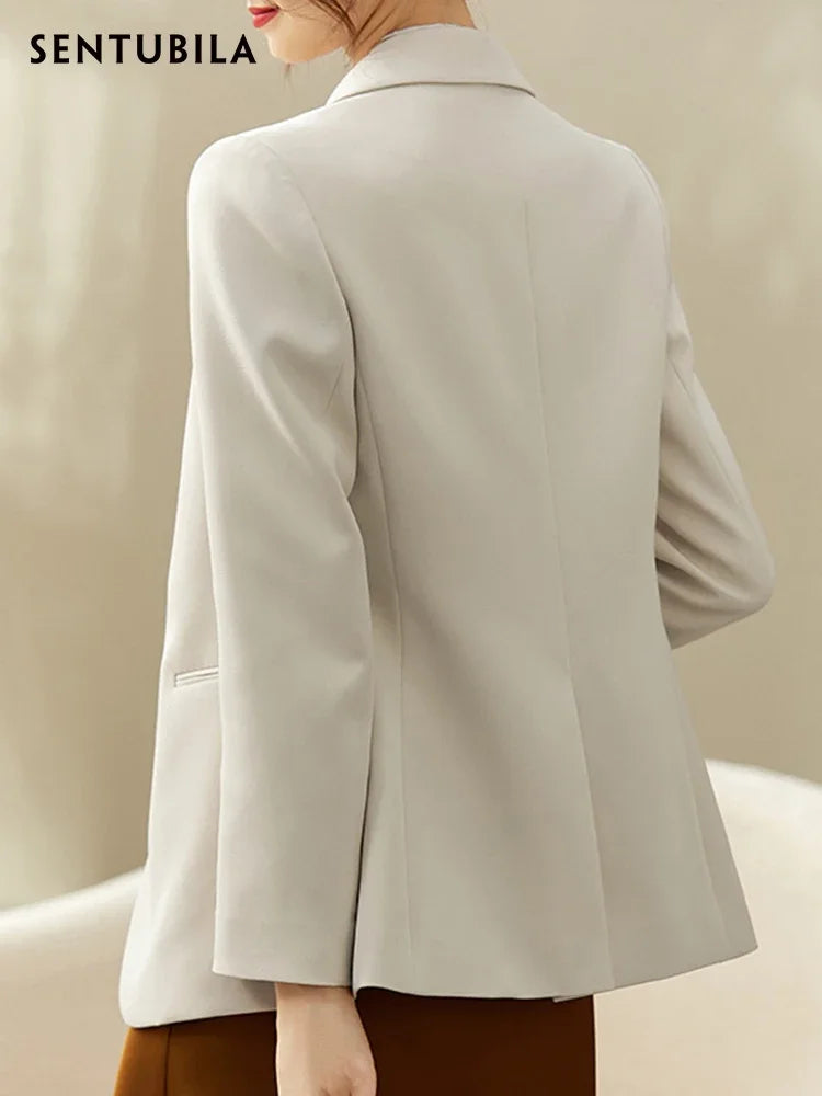 SENTUBILA Blazer Women 2025 Spring Autumn Elegant Fashion Office Lady Work Business Professional Notched Suit Jacket 153XA3220X