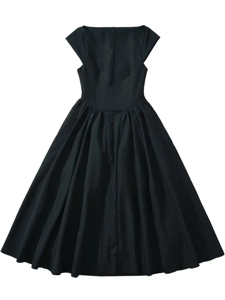 ONEBLING Elegant Women Party Dress 2025 Summer Sleeveless Backless Slim Midi Long Dress A Line Folds Swing Prom Dress Y2K