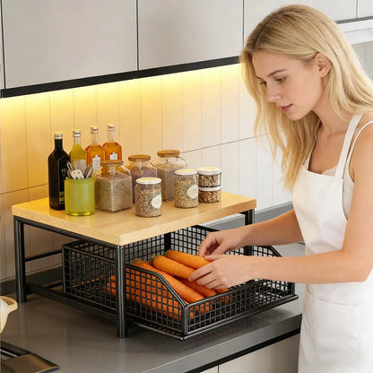 Kitchen Storage Shelves Vertical 2-Tier Organizer Rack Household Organizer Shelves for Pantry Kitchen Bathroom Garage Shower Bar