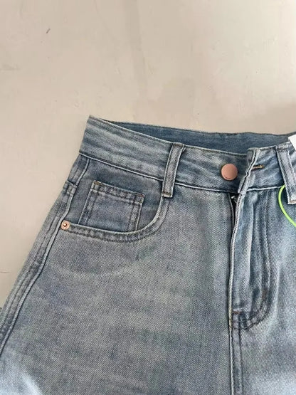 Mulheres perna larga calças de brim baggy senhora vintage y2k punk cintura baixa solta calças jeans streetwear moda lixo longo s