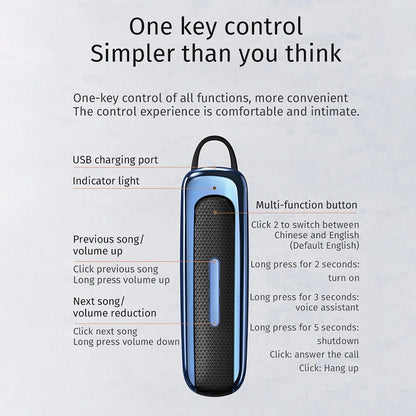 Ear Hook E1 Wireless Bluetooth Earphone Earbuds Mic Business Headphones Hi-Fi Stereo Single E1 Bluetooth Headset Sports