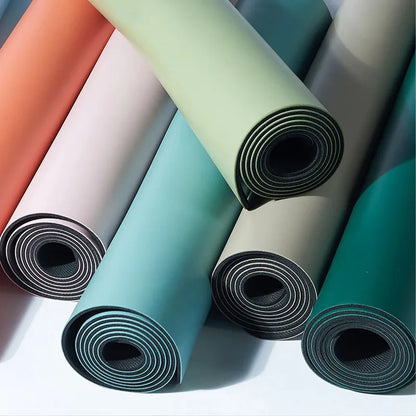 YTYIN Non Slip Oval Arched 5mm Yoga Mat Nature Rubber PU Yoga Mat For Workout Yoga Pilates Marble Mat For Travel