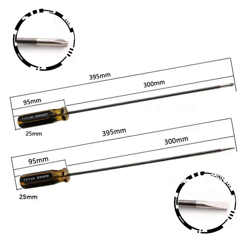 1/2Pcs Extra Long Screwdriver Set Professional Magnetic Slotted/Cross Screw Drivers For Sewing Machine Auto Repairing Tools