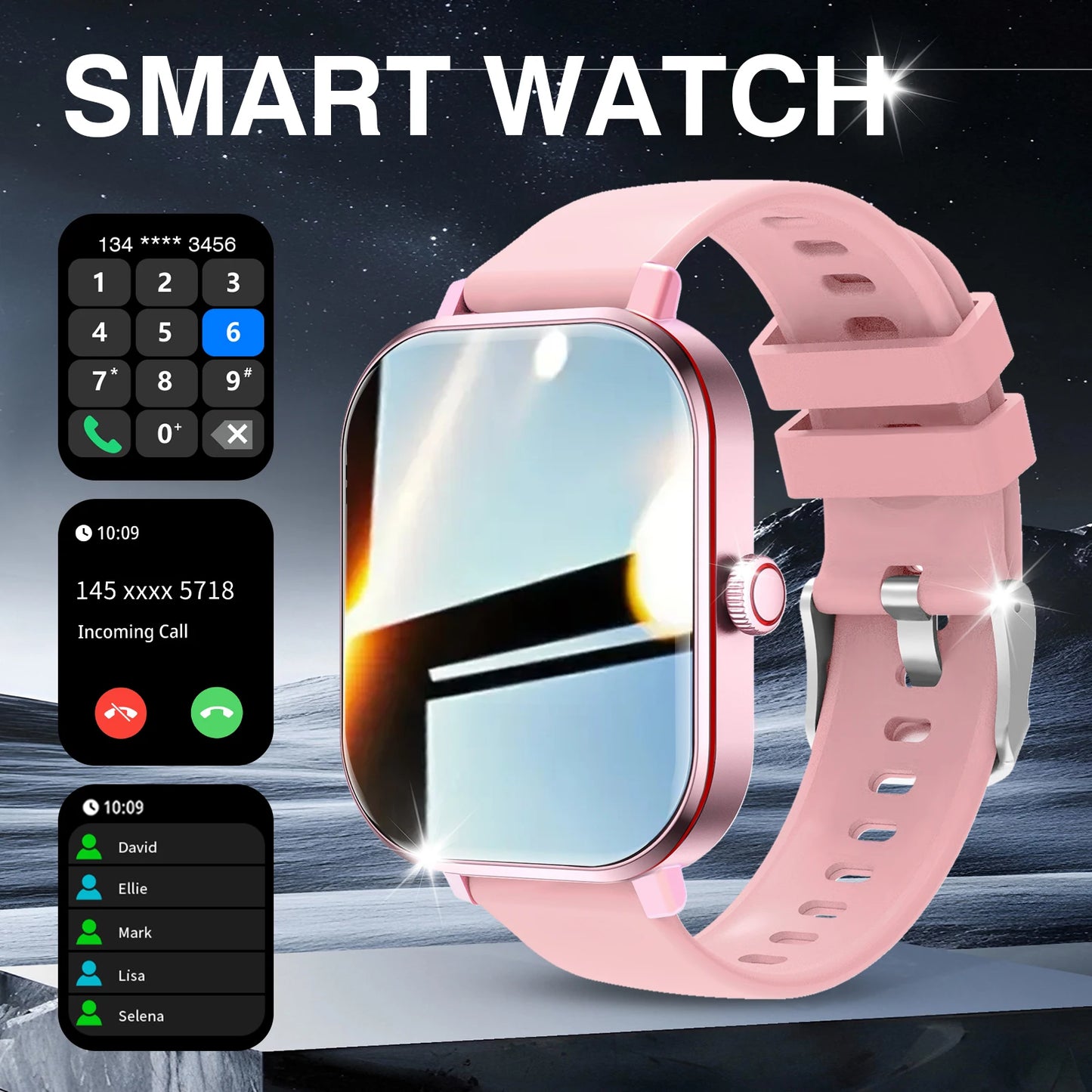 Smart Watch, Wireless Call/Dial, Multiple APP Reminders, Suitable for Men and Women, Sports Watch, Compatible with IPhone/Andrio