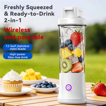 Portable Fruit Juicer Mini Blender 450ML Electric Juice Cup 12 Blades Rechargeable Blender For Shakes And Smoothies Ice Crusher