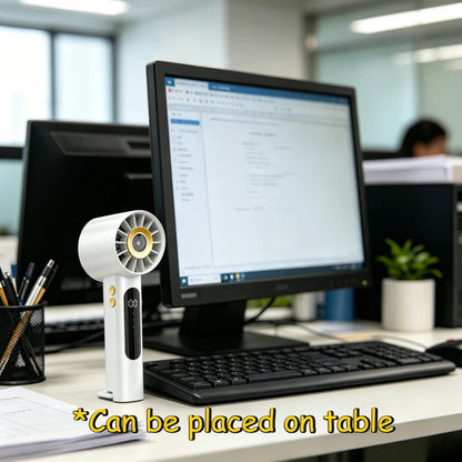 Portable Mini Hand Fan Built-in Compass 100 Gears LED USB Charging Long Lasting Fan for Outdoor Travel