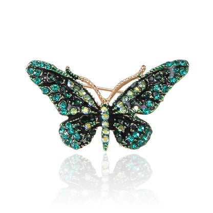 Beaut&Berry Trendy Shiny Rhinestone Butterfly Brooches for Women Unisex Insect Pins Casual Party Accessories New Gifts Friends