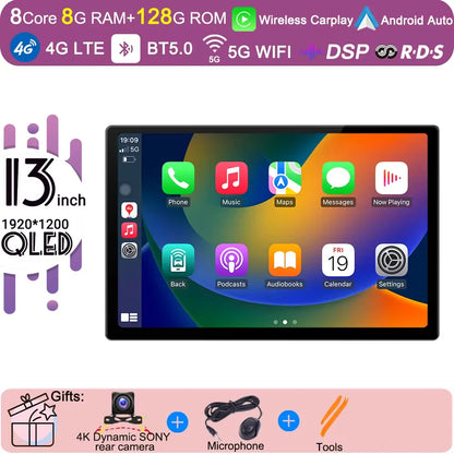 13 inch Android 15 Carplay Auto Car Radio For Ford Transit Custom 2013-2018 Multimedia Video Player Navigation Stereo GPS Audio