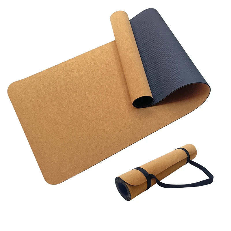 Natural Cork Yoga Mat Fodable Fitnes for Men Women Kid Lightweight Portable Pads Strap Included No Slipping Hot Absorb Sweat