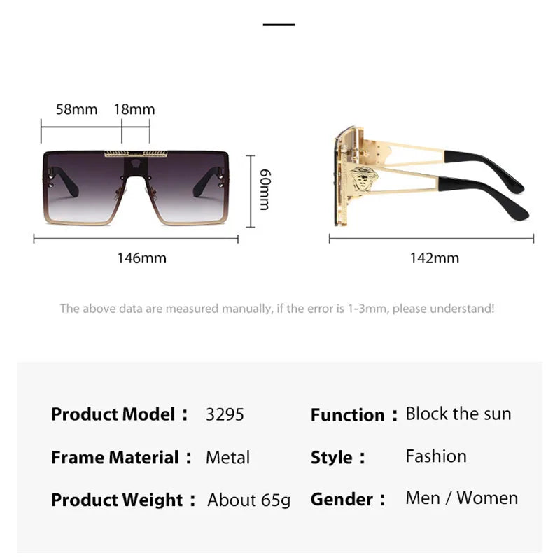 New stylish sunglasses with oversized frames, trendy metal design, perfect for fashion shows and cool street style.