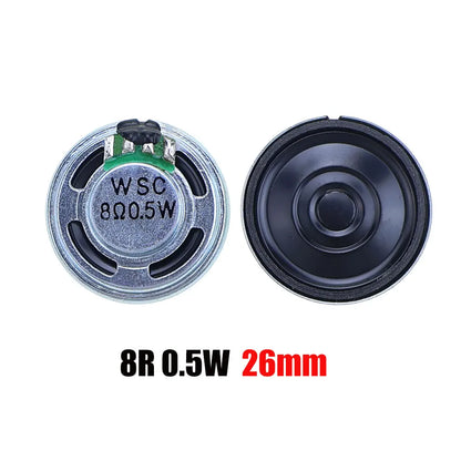 2PCS 8R 32R 0.5W 1W 2W Mini Speaker 8 Ohm 32 Ohm Loud Speaker Diameter 20mm 23mm 26mm 28mm 30mm 32mm 36mm 40mm 45mm Loudspeaker