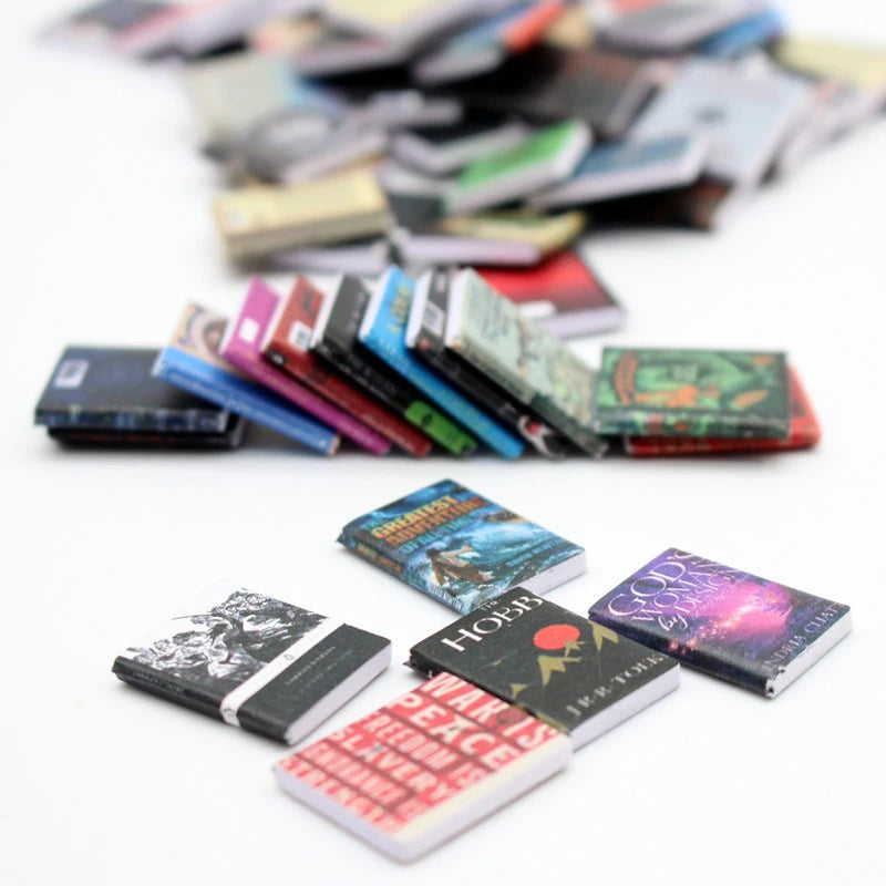 10PCS Dollhouse Miniature Magazines Books Novels Model Dolls House Scene Decor Accessories