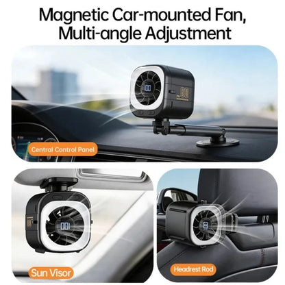 Portable Fan USB Rechargeable 3000mAh 15000RPM High Speed Brushless Motor 6-in-1 Mini Fan with Magnetic Base for Travel Stroller