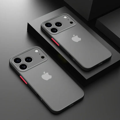 Translucent Armor Phone Case For iPhone 17 16 14 13 15 Pro Max Hard PC Cases For iPhone17 15 Pro Max Shockproof Matte Back Cover