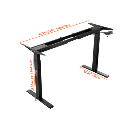 SucceBuy Standing Desk Frame  Electric Stand Up Computer Desk Legs Ergonomic DIY Workstation Base for Home and Office