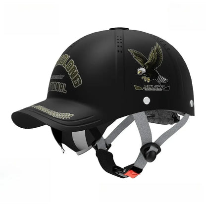 New motorcycle helmet sunshade, electric bicycle riding motorcycle breathable retro hard duckbill cap semi helmet fashionable