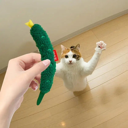 Plush Catnip Toy Catnip Toys Cucumber Stuffed Chew Toys Soft Pet Supplies Interactive Crinkle Cat Toys For Kitten & Indoor Cats