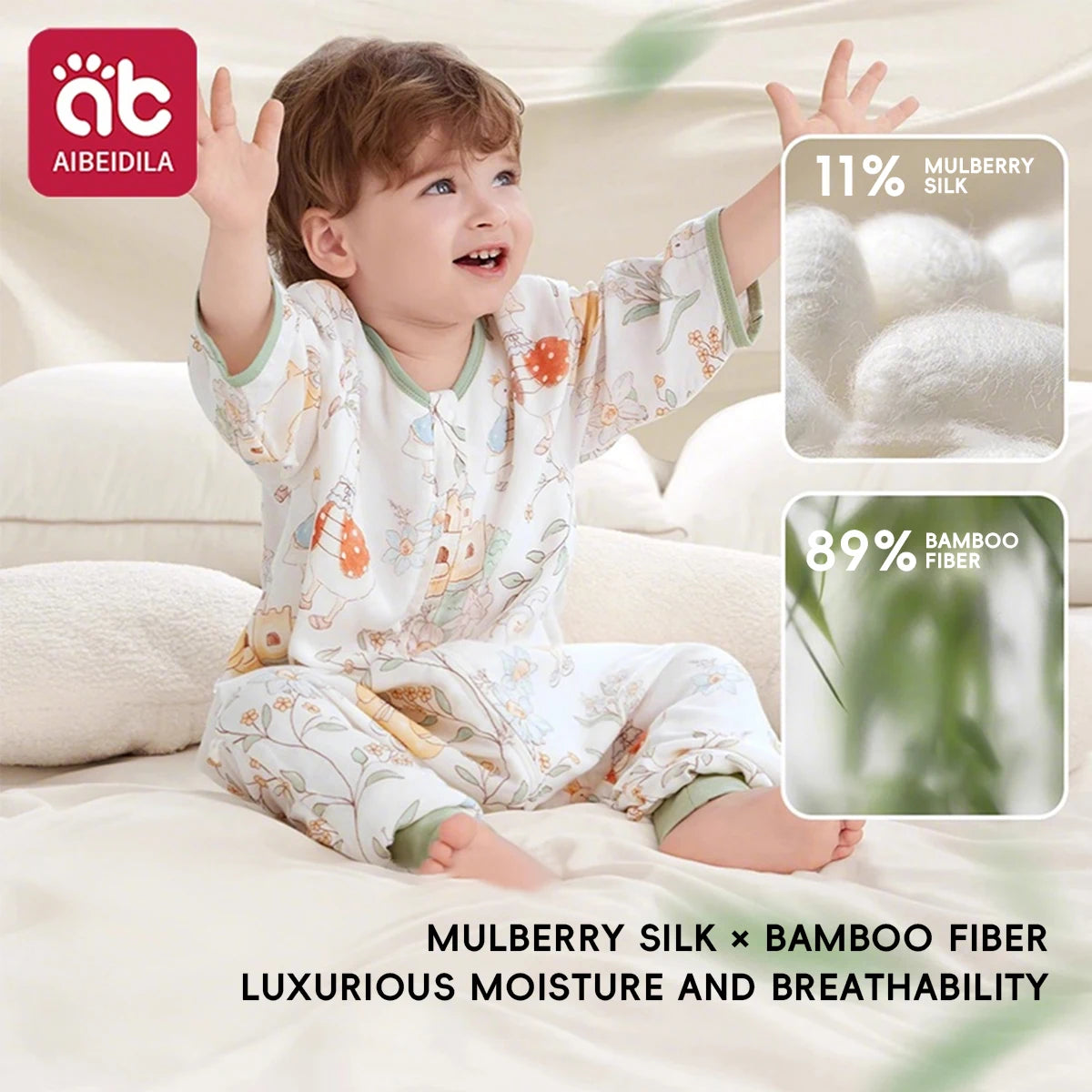 Swan Kids Sleeping Bag Cute Breathable Thin Sack Sleepsack Detachable Short Sleeves Sleepwear Wearable Blanket Bodysuit 1-5T