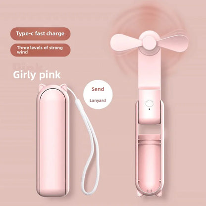 Portable Mini Fan, USB Rechargeable,speed Adjustable, Foldable Handheld Fan, Suitable for Women, student, Travel, Outdoor Use
