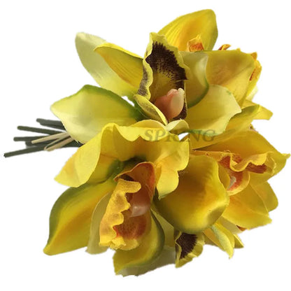 7 head wedding decoration mariage Orchid artificial flower decorative silk voilet bridal bouquet home decoration accessories