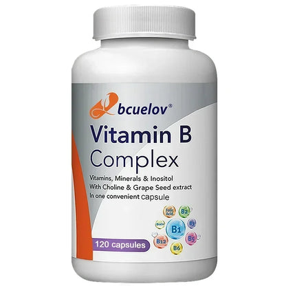 Vitamin B-Complex - Nervous System Support - Supports Energy Metabolism and Enhance Immunity - Non-GMO, Vegan, Gluten Free