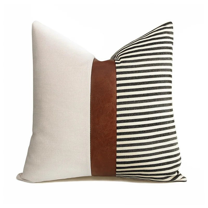 Cushion Cover Luxury Pillow Case 45*45 Sofa Decorative PU Leather Cushion For Living Room Bedroom Car Decor New