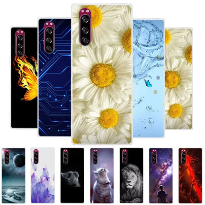 For Sony Xperia 5 Case Xperia5 Bumper Silicone TPU Soft Phone Cover For Sony Xperia 5 J9210 J8210 J8270 6.1' Cases Cartoon