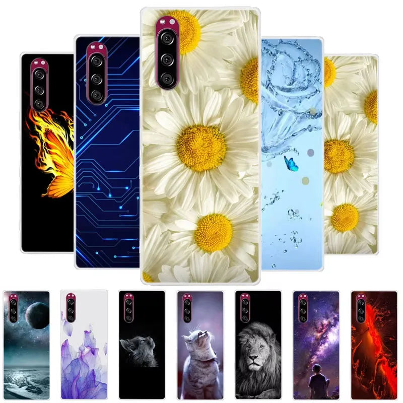 For Sony Xperia 5 Case Xperia5 Bumper Silicone TPU Soft Phone Cover For Sony Xperia 5 J9210 J8210 J8270 6.1' Cases Cartoon