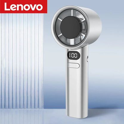 Lenovo 5000mah Handheld Mini Fan Electric Hand Fans Ice Compress High-Speed Cooling USB Rechargeable Portable LED Display Fan